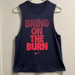 Navy Nike motivation Tank Top